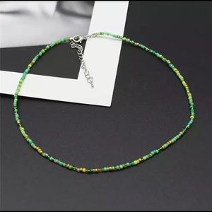 green beaded choker